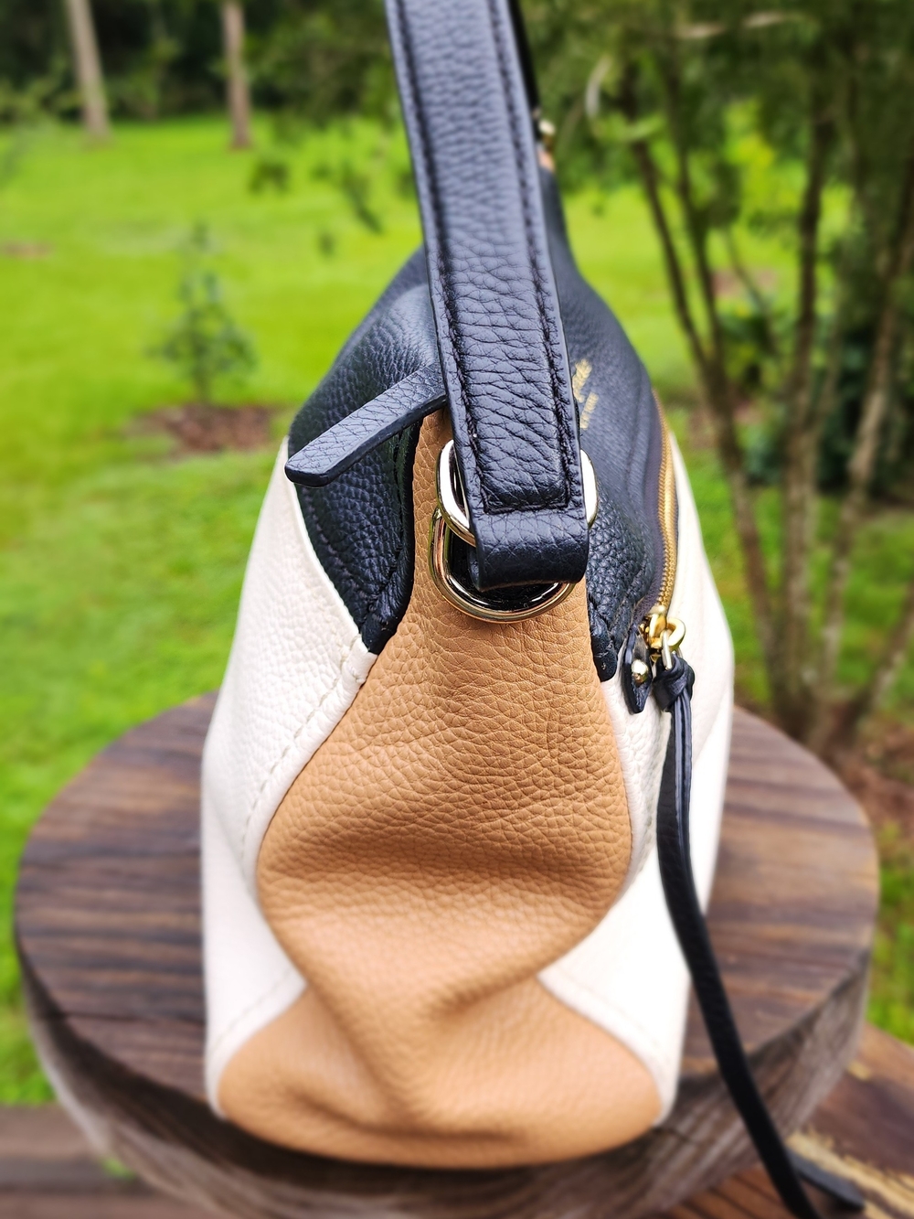 kate spade Black, White & Tan Colorblock Leather Shoulder Bag - Picture 6 of 16